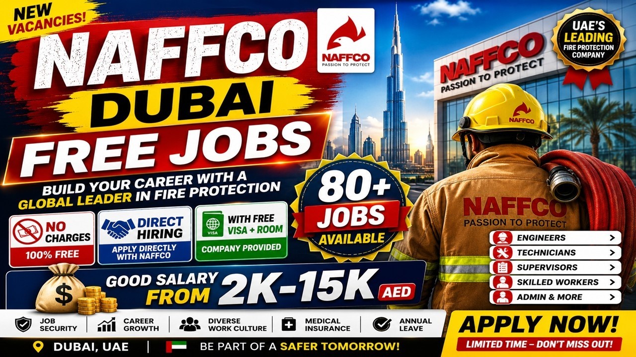 NAFFCO Group Dubai Jobs With Free Visa + Room + Air Tickets | 80+ New Jobs | No Charges