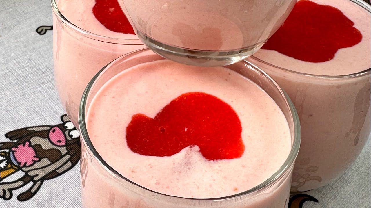 Mousse de fresa. Receta sin huevo.