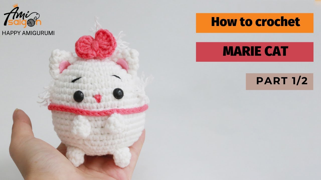 #020 | Amigurumi Marie Cat (1/2) | How To Crochet Amigurumi Characters | @AmivuiStudio