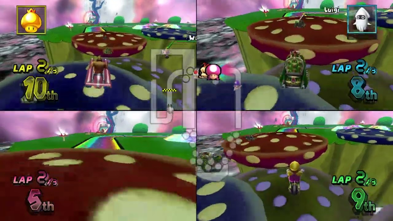Mario Kart Wii Custom Tracks (History) ✦ 4 Players #762 (3 Tracks) 150cc