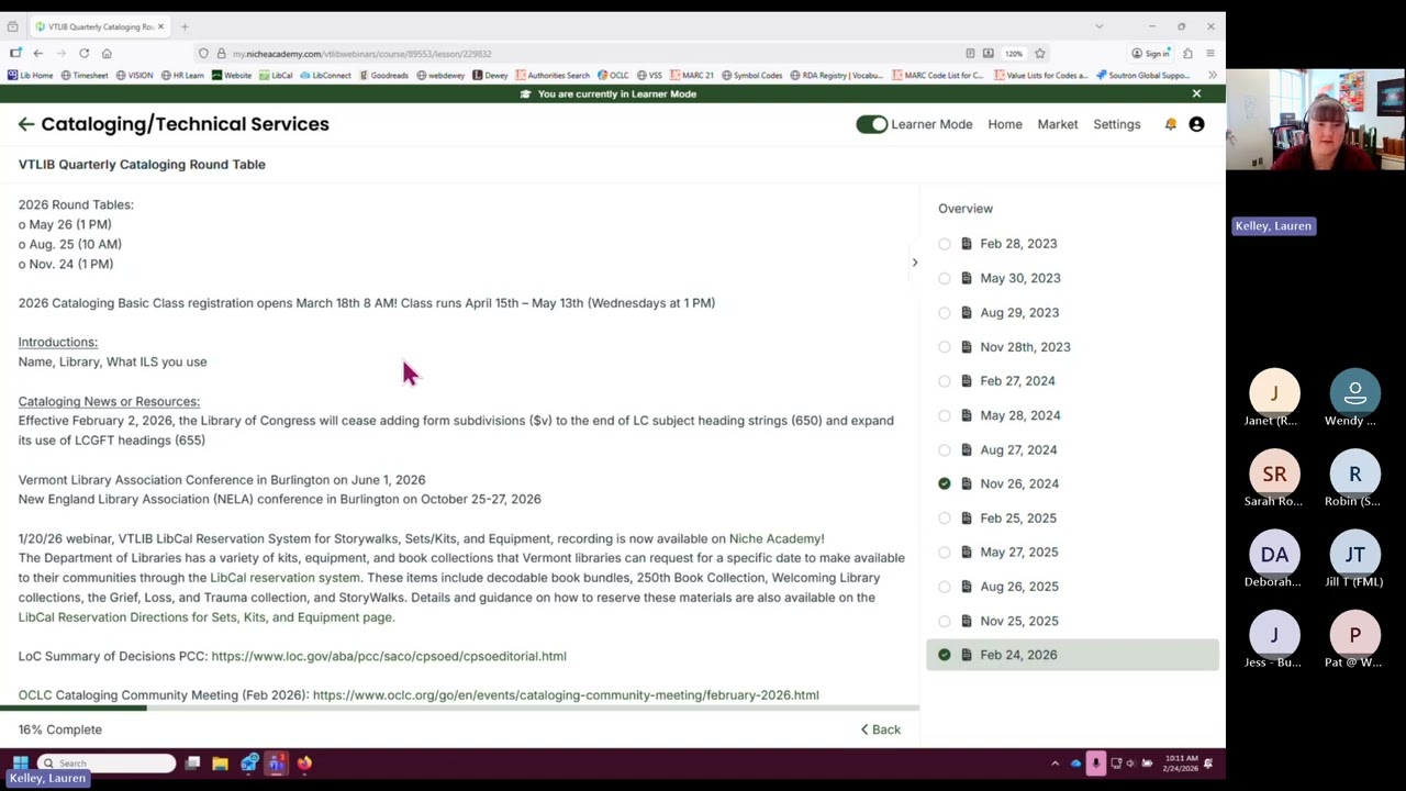 Cataloging Round Table - February 2026