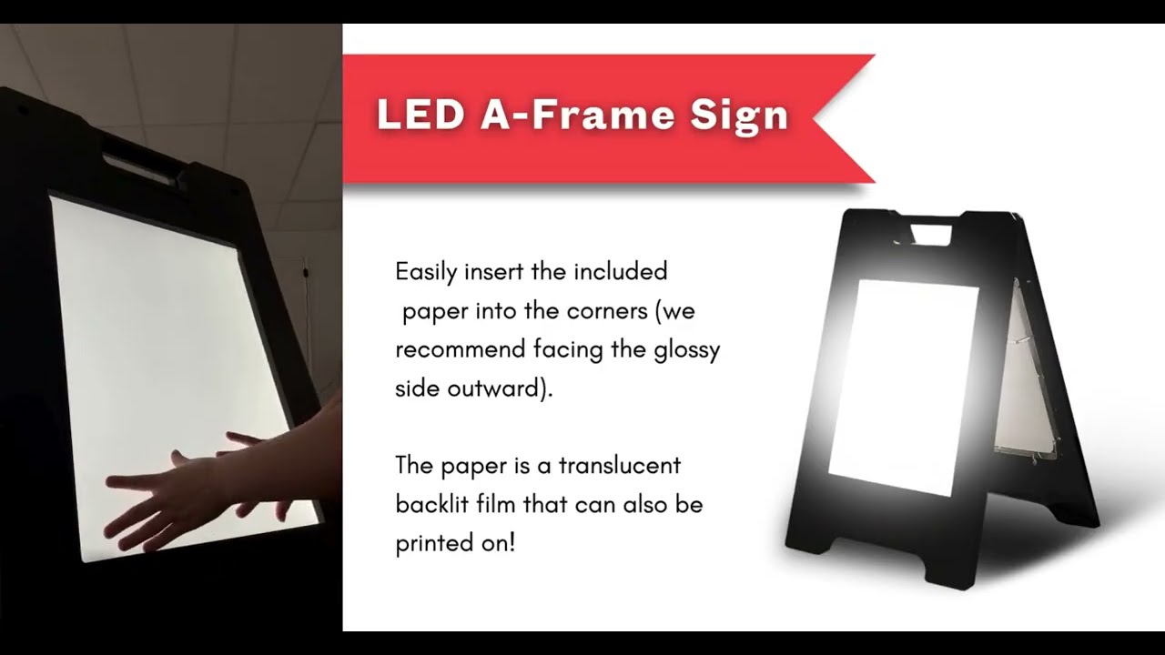 Backlit A-Frame Portable Sign Stand