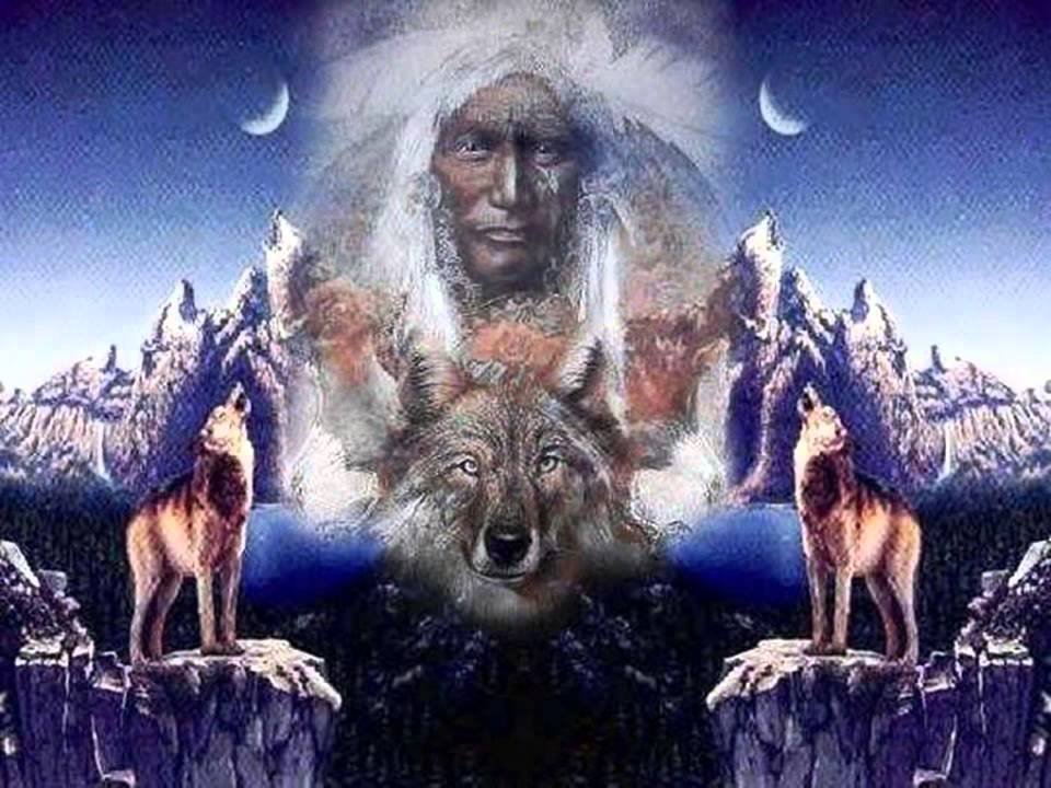 INDIOS CON LOBOS