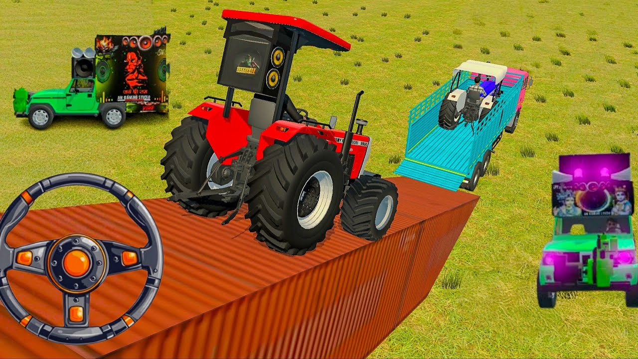🚛 🚜 Epic Tractor Stunt - Driving Truck Into a Tractor 🔥 