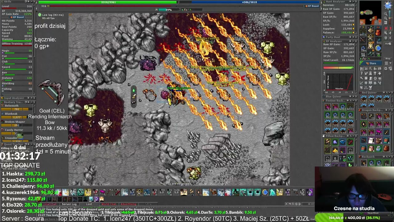 MEGA PROFIT NA GHASTLY DRAGONACH! KONIEC TASKA I KOLEJNY GOLD DO BACKPACKA! 300+ #tibia