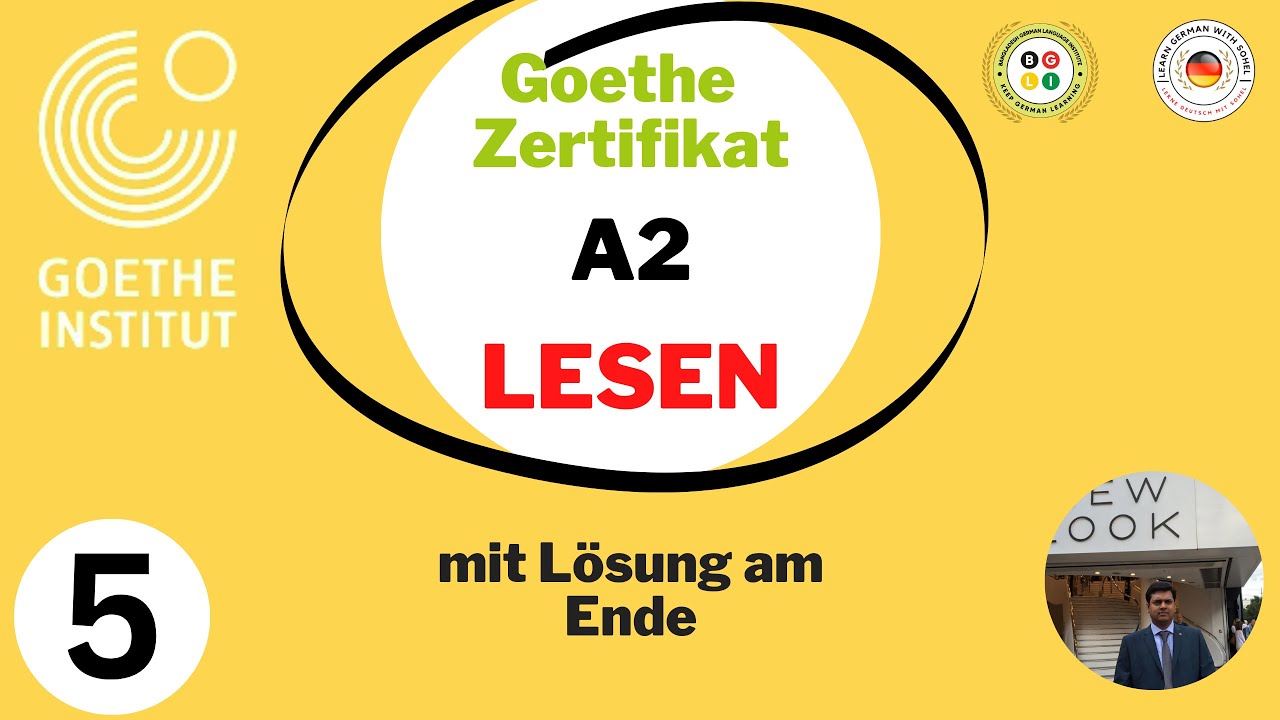 Goethe Zertifikat A2 || LESEN Modelltest mit Lösung am Ende || Test-5