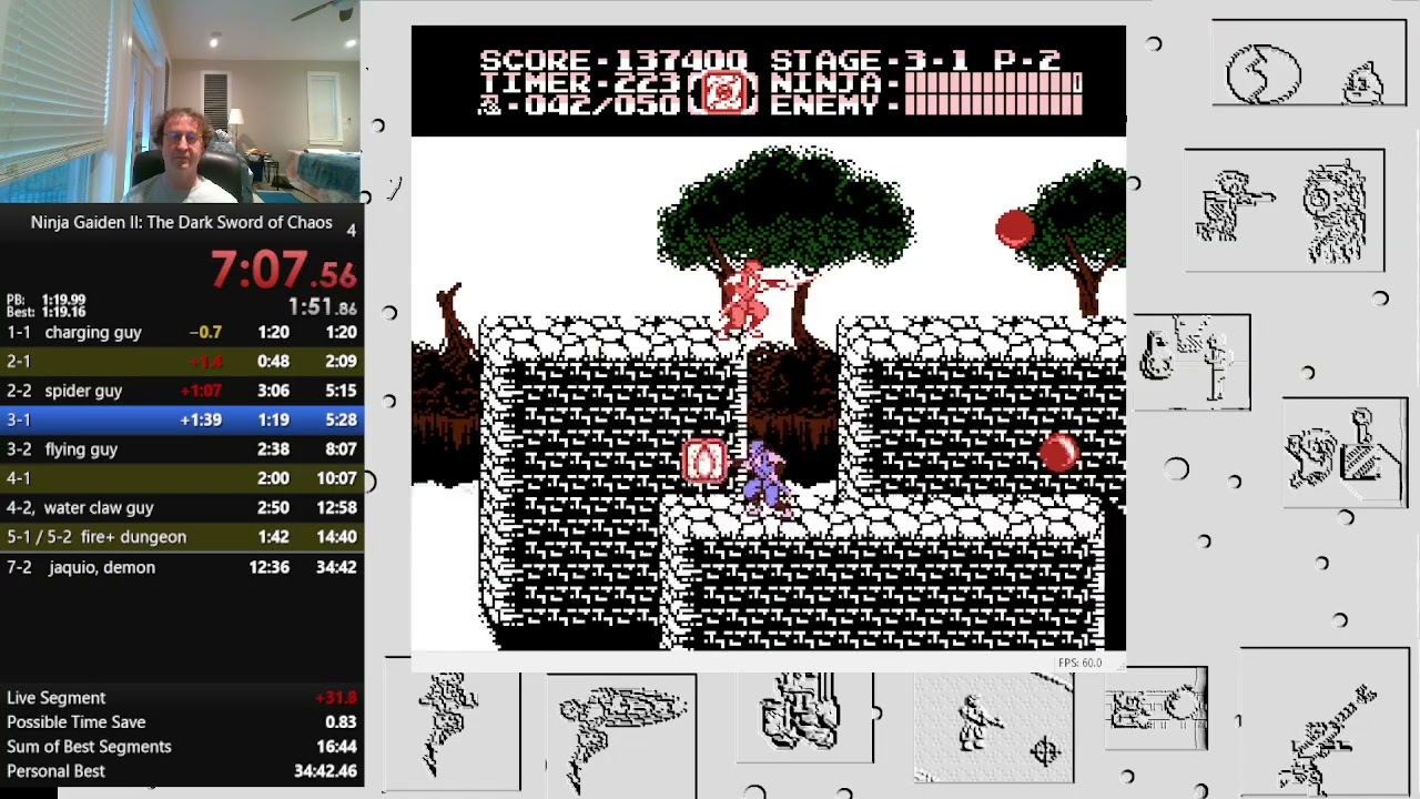 Ninja Gaiden 2. NES speedrun personal best - 27:52