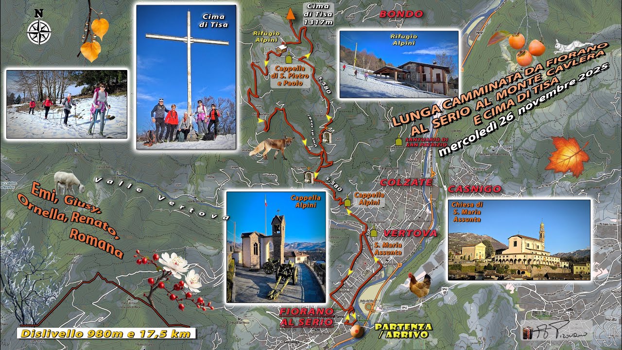 35/'25 - LUNGA CAMMINATA DA FIORANO AL SERIO AL MONTE CAVLERA E CIMA DI TISA  (26 novembre 2025)
