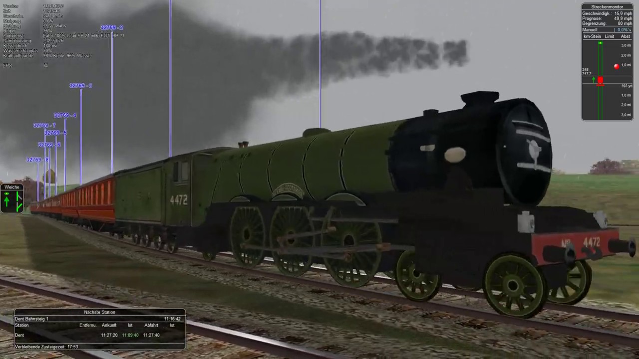 Microsoft Train Simulator Gameplay HD  -  Settle&Carlisle  -  Bergung des Royal Scot