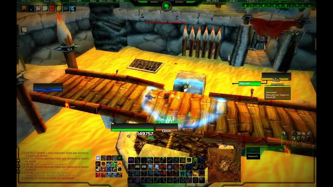 Arena Filospada Nagoash Alfsh Hunter Shaman WoW Cataclysm