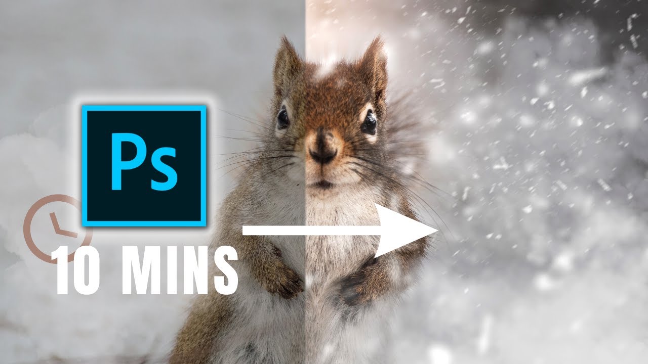 AJOUTER DE LA NEIGE DANS PHOTOSHOP - Comment créer de la neige formation Photoshop débutant
