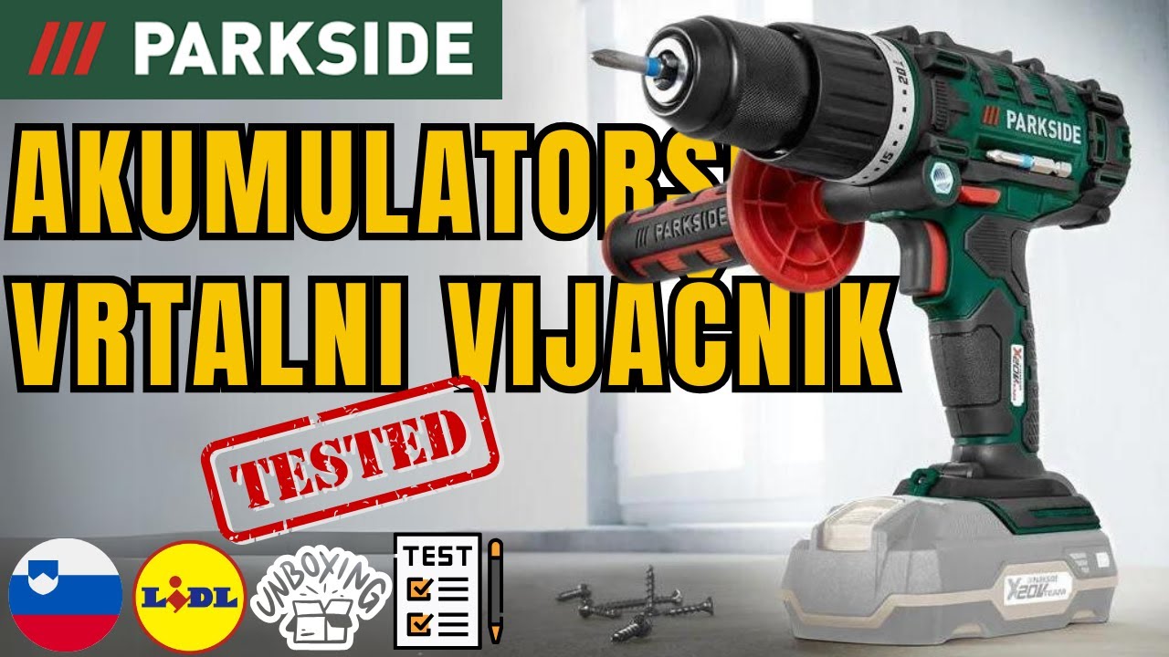 AKUMULATORSKI VRTALNI VIJAČNIK Parkside PSBSA 20-Li C3 SLOVENIJA SLOVENE LIDL