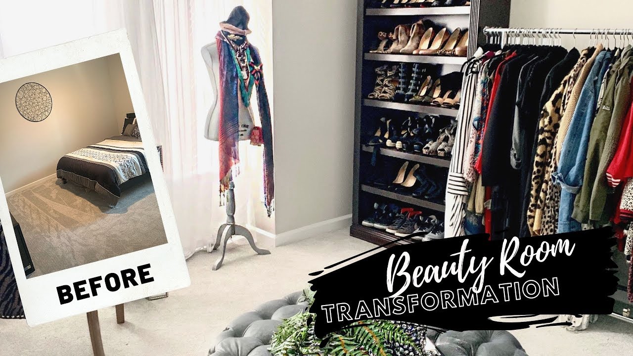 BEAUTY ROOM TRANSFORMATION|Turn empty room into home office and walk in closet- Ashleykeikollections