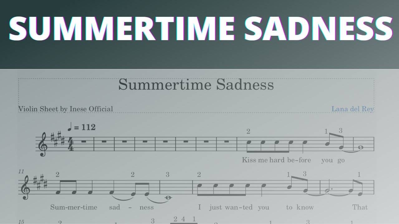 Lana del Rey  | Summertime Sadness I Real Violin Plays I Sheet Music Tutorial