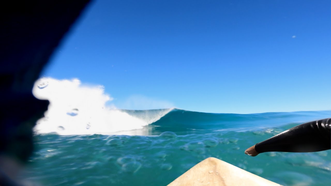 Three Wave Set On The Head | POV Surfing Heavy Slab