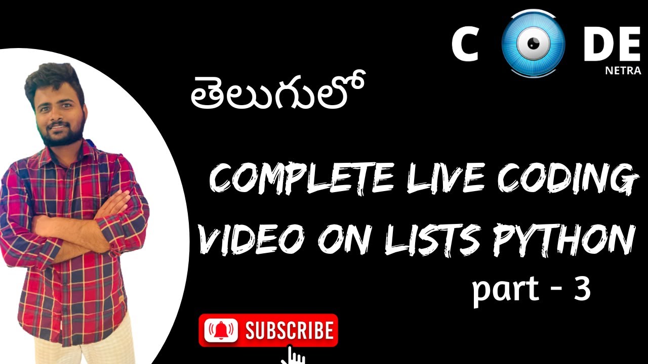 Lists and Lists Methods In python (Telugu) | Part - 3 | codenetra | Data Science