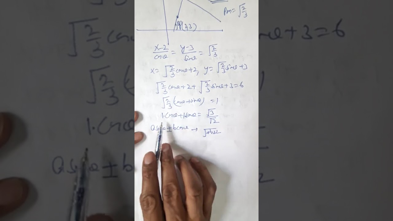 JAN 24 2026 E Let angle made with positive X axis by two straight lines drawn from point P(2,3)..
