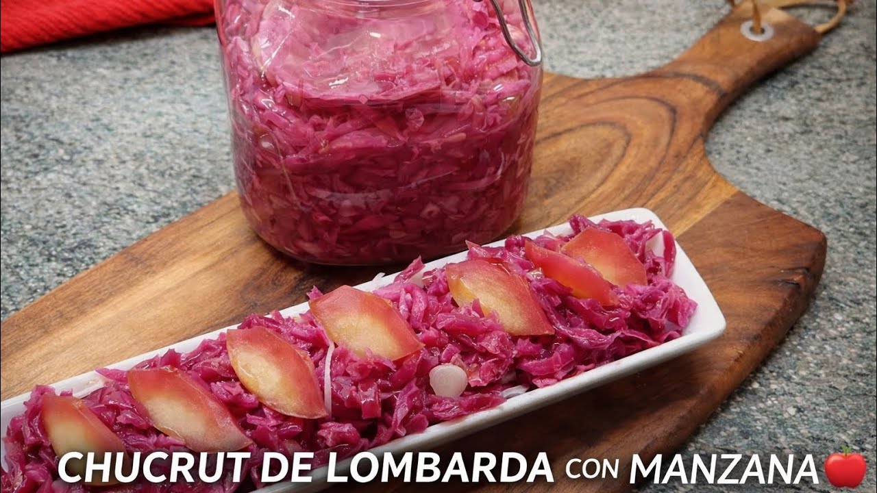 CÓMO HACER CHUCRUT DE LOMBARDA CON MANZANA · FERMENTADO CASERO