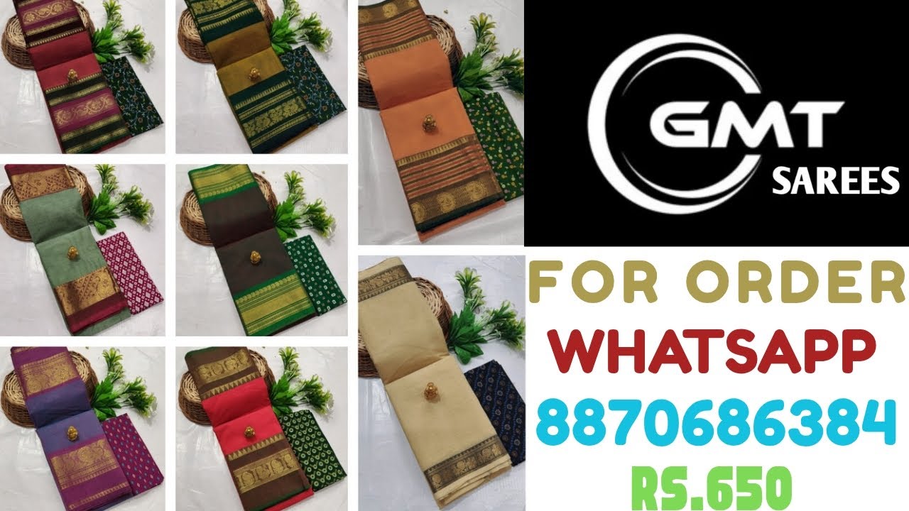 Chettinadu plain cotton sarees | 100 count | For order whatsapp 8870686384 | Gmt sarees