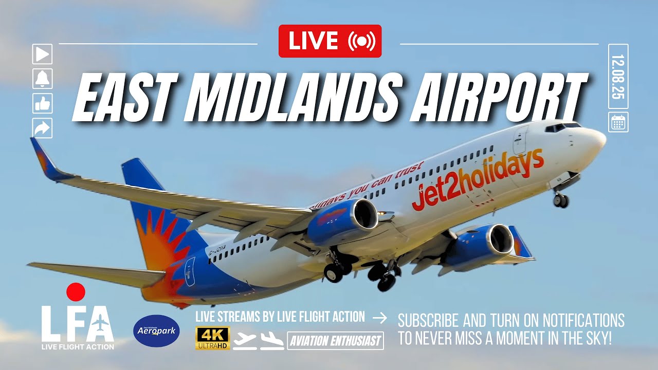 🔴 Live East Midlands Airport | Up-Close Evening Runway Action!