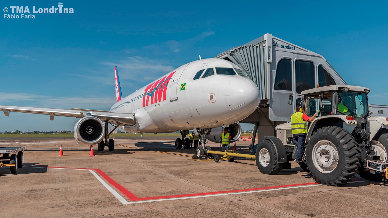 AEROPORTO DE LONDRINA - AIRBUS A320 PT-MZT procedimentos de solo