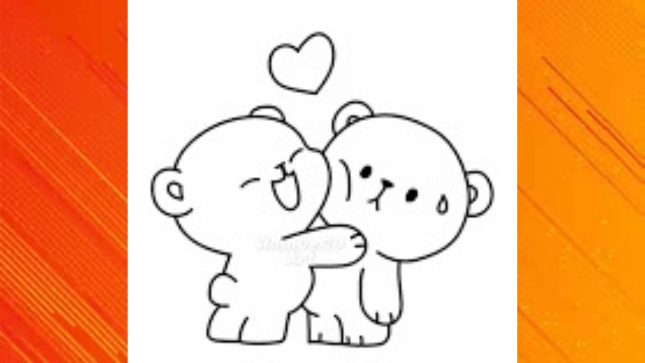 How to draw dudu bubu sweet movement 👩‍❤️‍👨😘| drawing | easy step | Anku art 