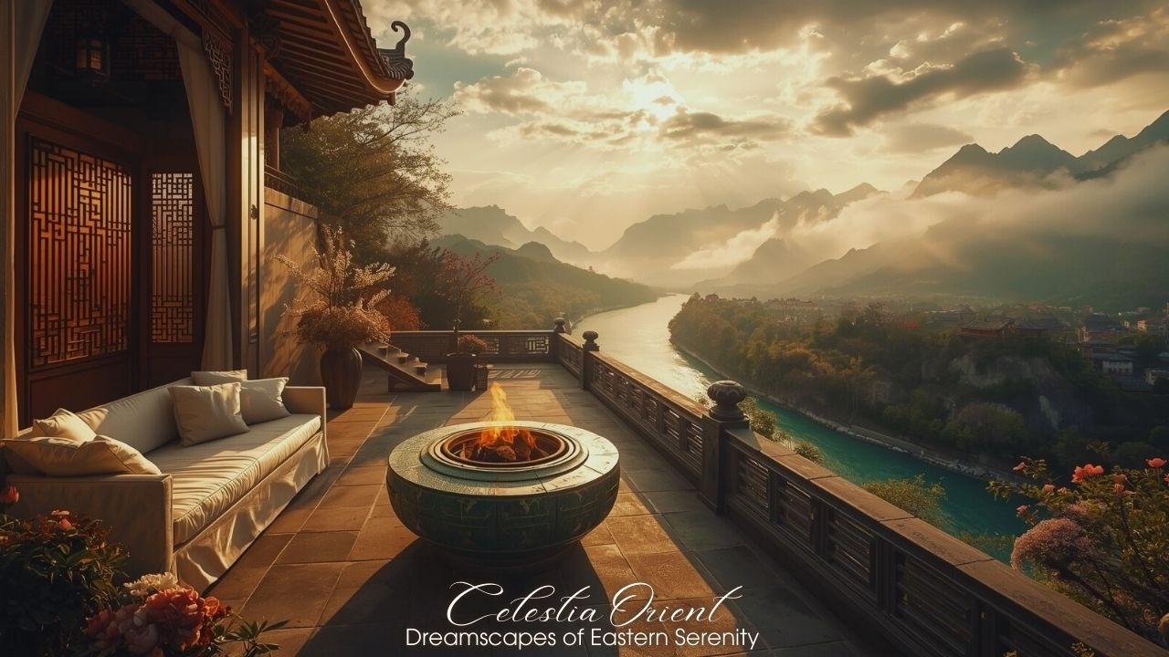 Celestial Orient 🌅🔥 | Ancient Chinese Music & Gentle Fire Ambience