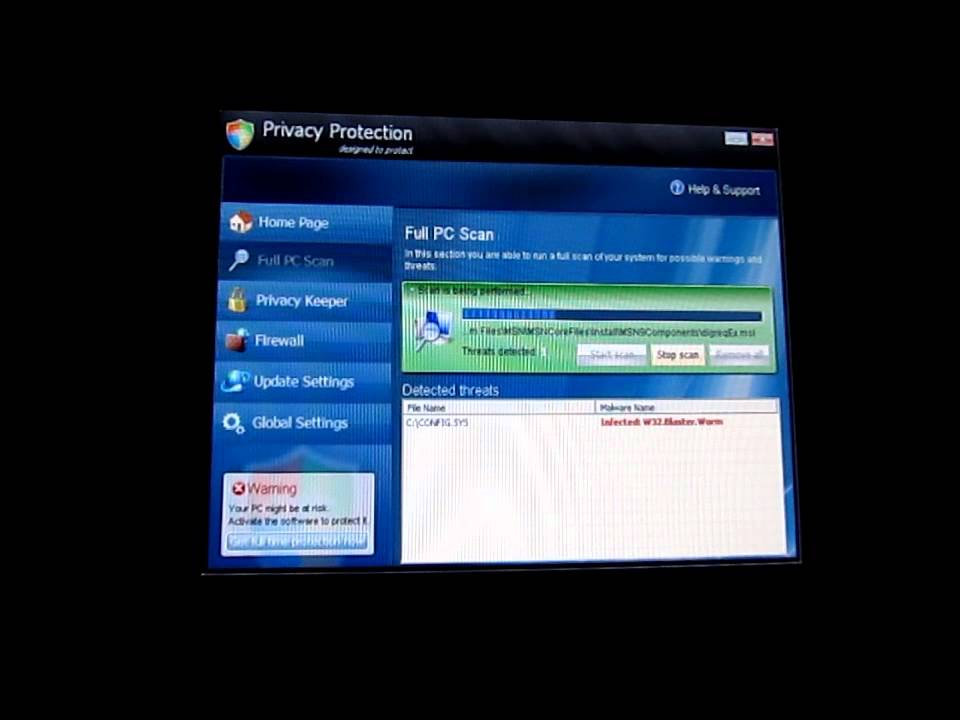 Privacy Protection Spyware Virus Removal Guide on Windows 7