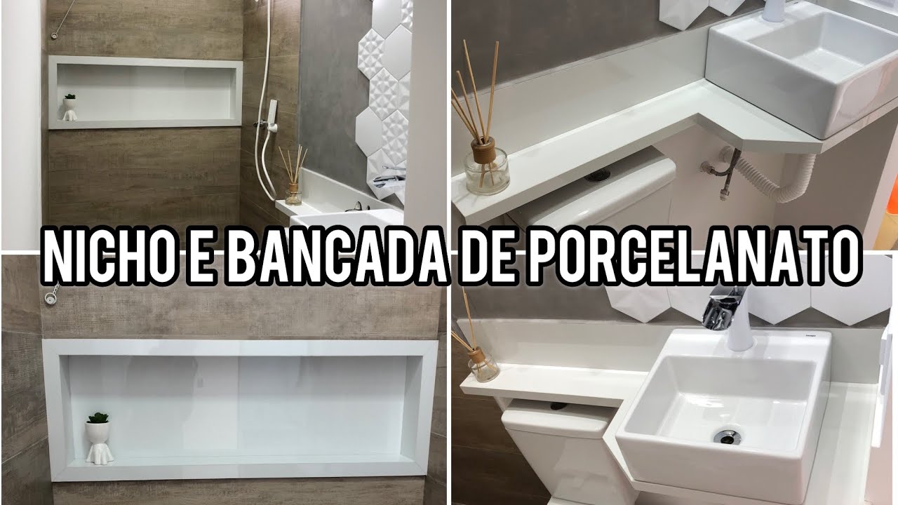 #FAÇAVOCÊMESMO - NICHO E BANCADA DE PORCELANATO PARA BANHEIRO