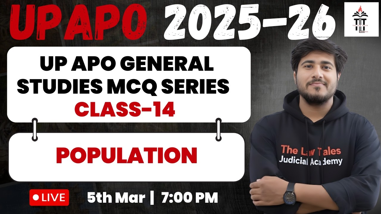 UP APO 2025 | General Studies | Population Best MCQs | Class 14