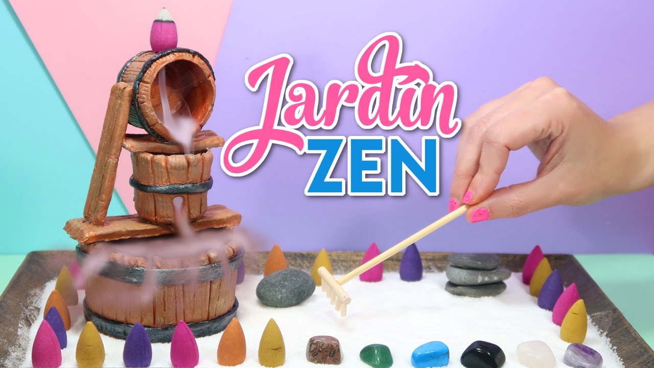 MANUALIDADES FACILES PARA DECORAR - JARDIN ZEN EN MINIATURA CON CASCADA DE HUMO - DIY SATISFACTORIO