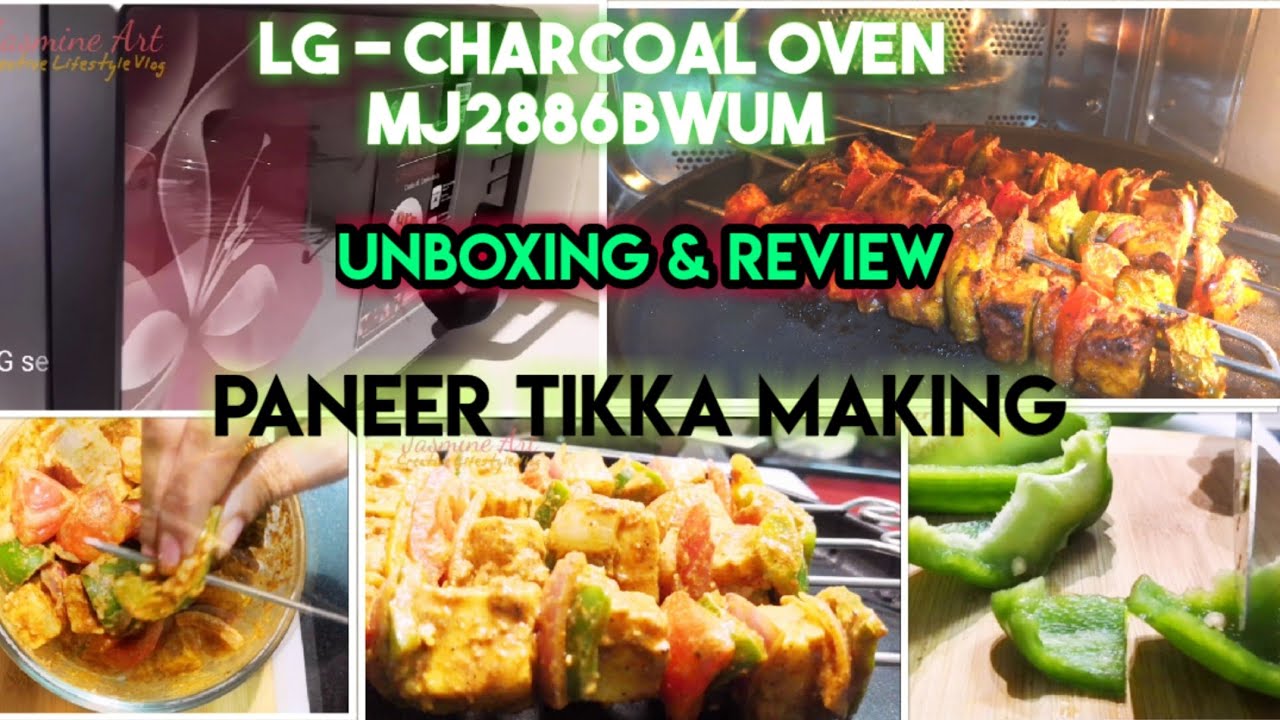 LG Charcoal Microwave Oven unboxing /MJ2886BWUM review /Paneer tikka making  in charcoal mode