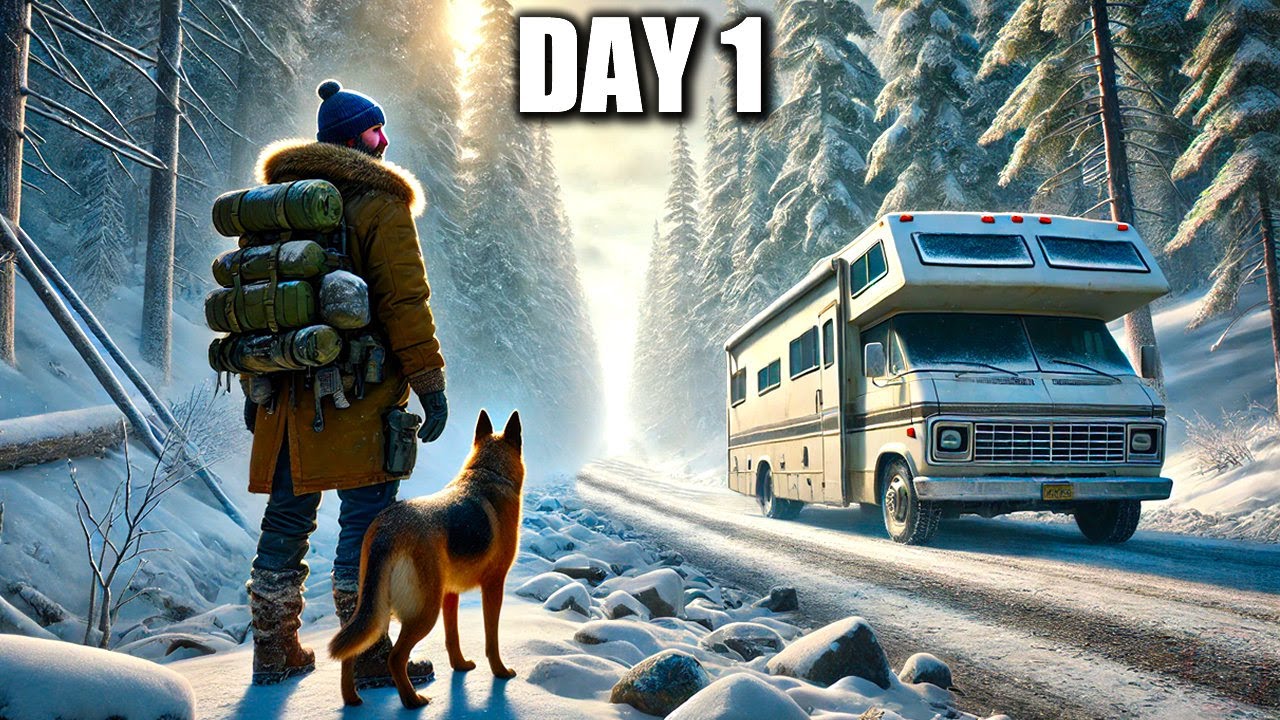 Day 1 in This Harsh Cold Wilderness Apocalyptical RV Survival...