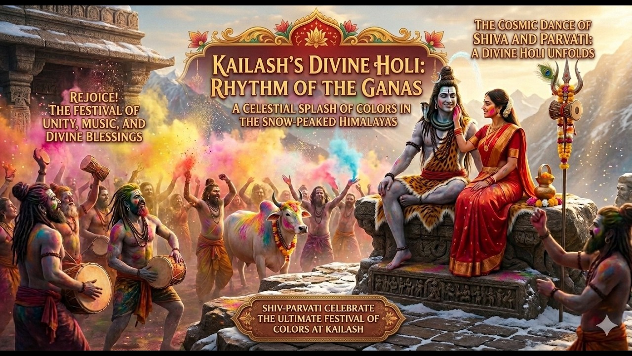 Shiv Parvati Divine Holi🌿| Damru Trance Bhajan .🔱 | Holi Special 2026 🌈