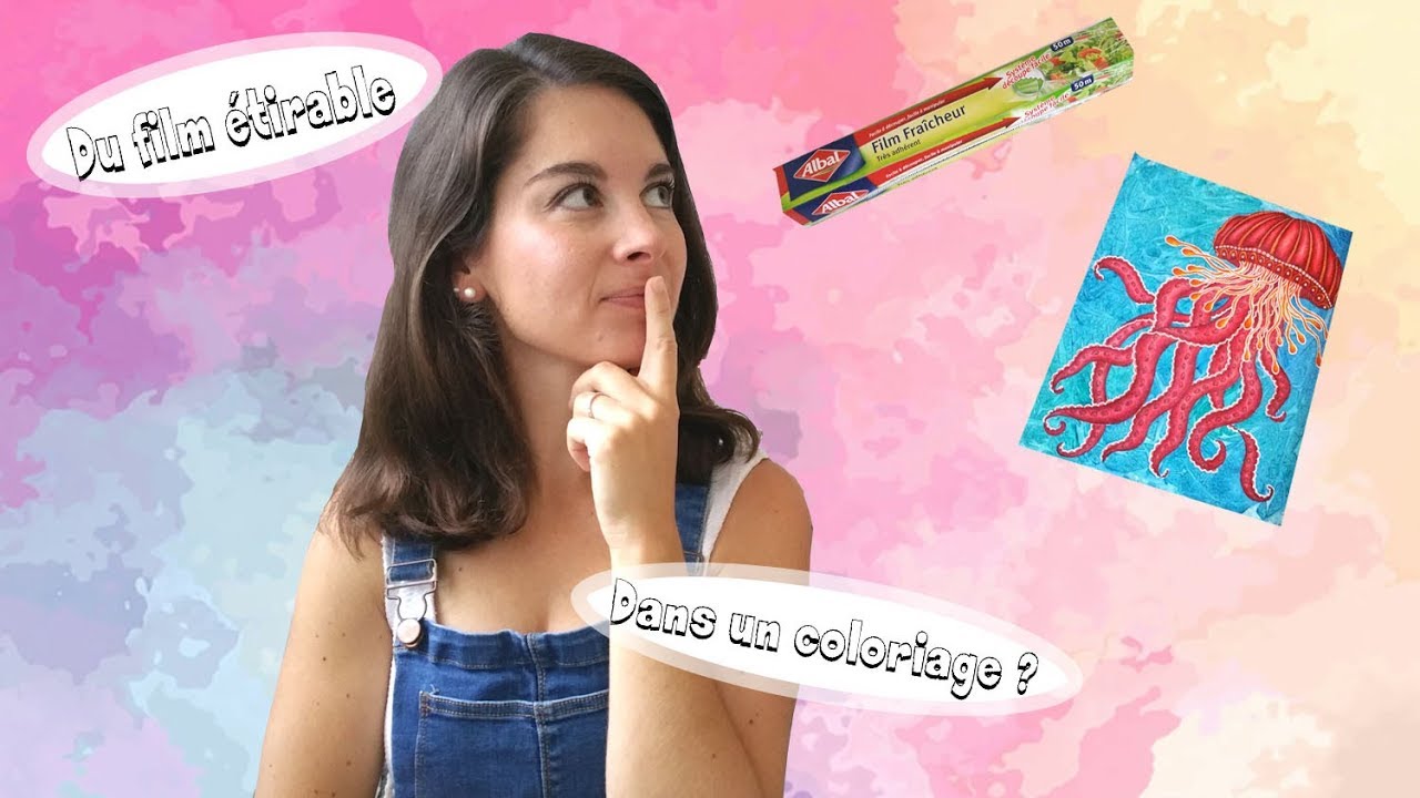 [Technique] Un fond avec du film étirable ?? Coloriage pour adulte ♥