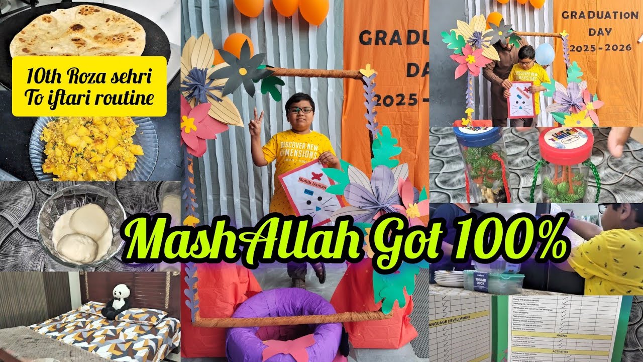 10th Roza sehri to iftari routine || MashAllah got 100% in examz || Proud moment for us 