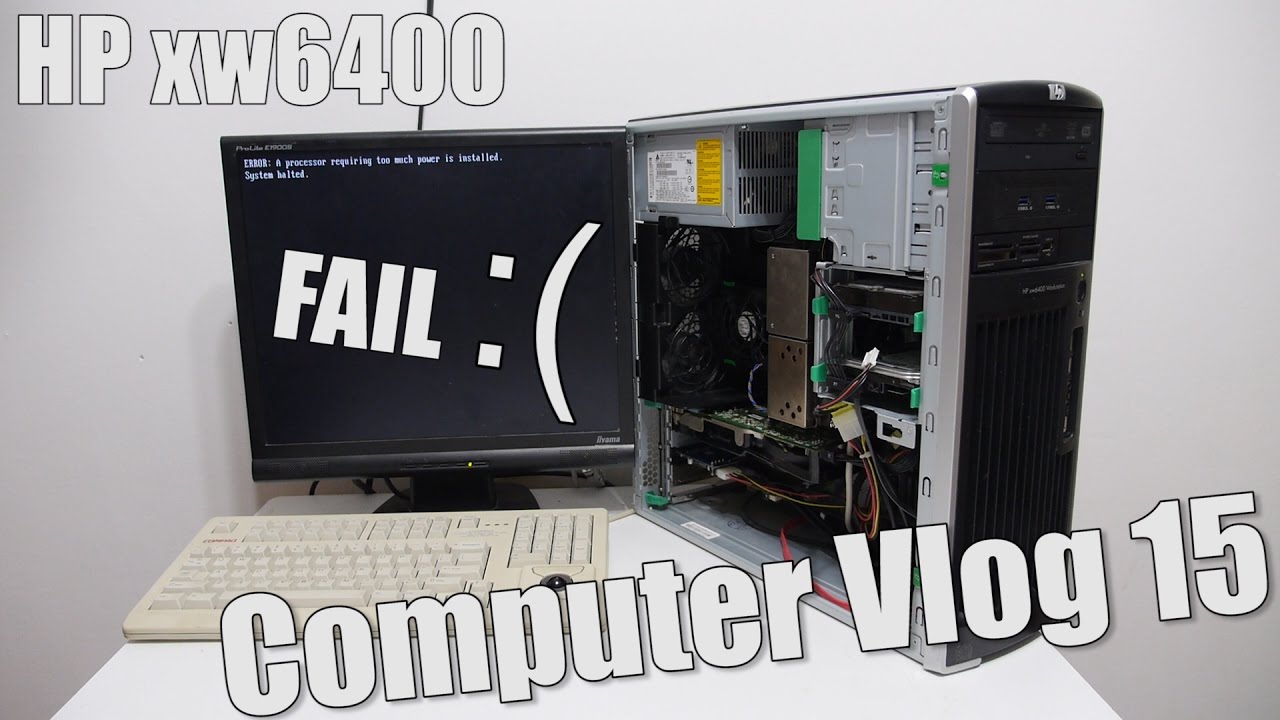 Computer Vlog15: Upgrading to dual Xeon FAILED! HP xw6400 Dumpster Workstation Part2 of X