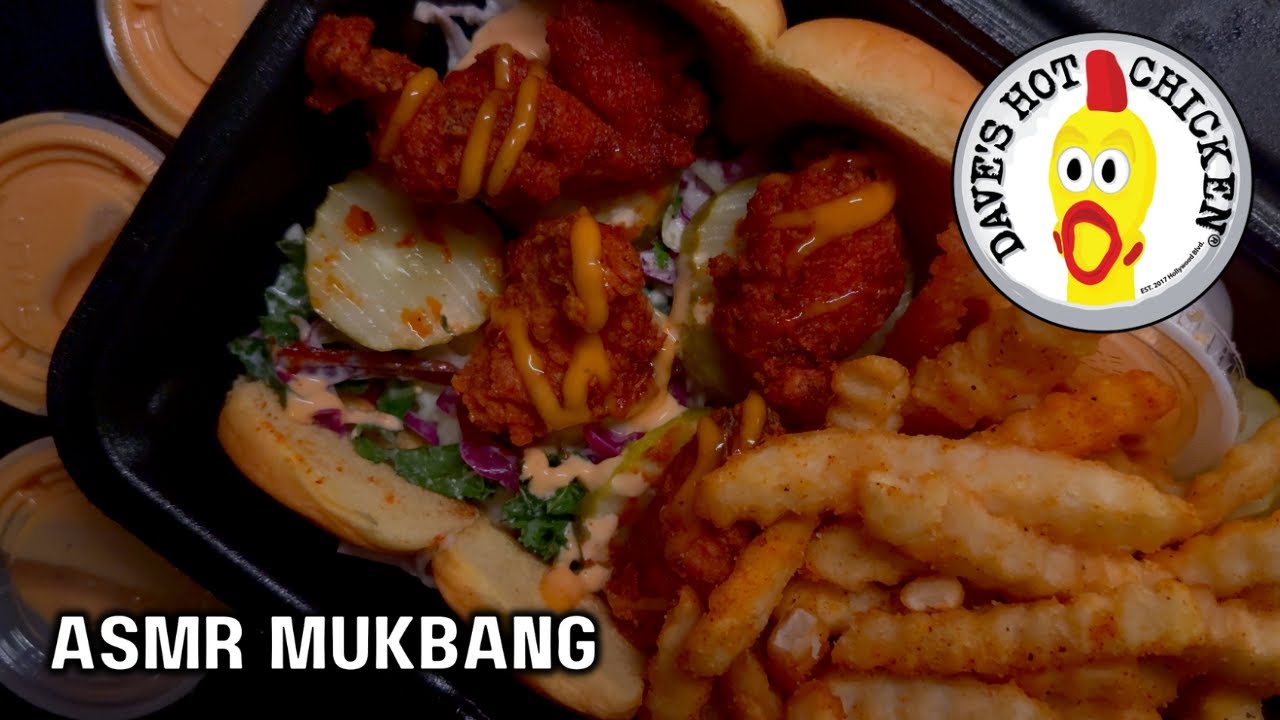 ASMR NEW! DAVE'S HOT CHICKEN MINI HOT SLIDERS & FRENCH FRIES MUKBANG EATING SOUNDS