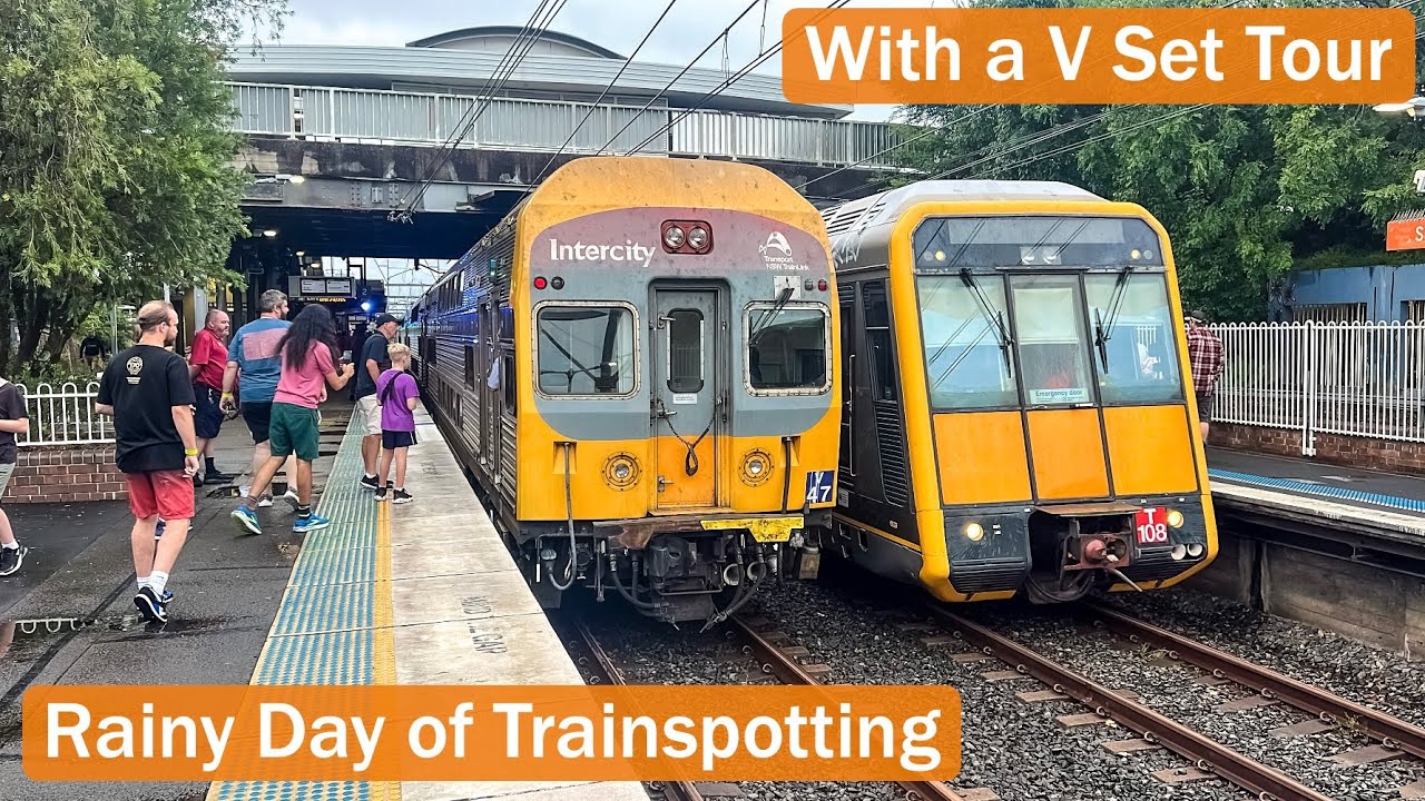 Видеоблог Transport for Sydney № 1082: Дождливый день наблюдения за поездами во время тура на V-Set