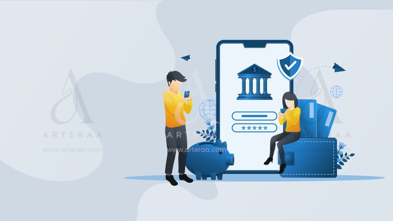 Online Banking App Animation &ndash; People Using Digital Wallet | Fintech Motion Background