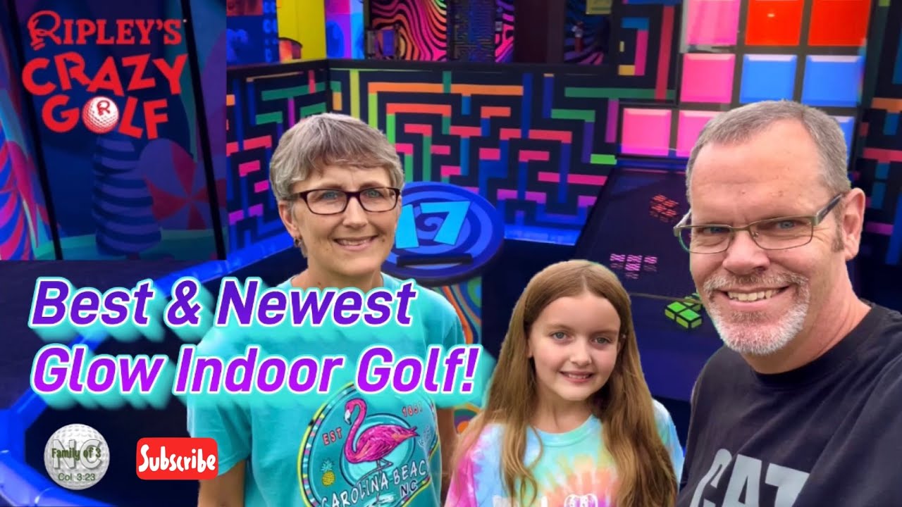 BEST and BRAND NEW Indoor GLOW Mini Golf! Ripley’s CRAZY Golf! 5 Hole in ones! 