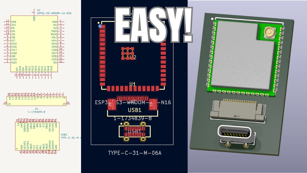 Easy - KiCad Symbol, Footprint and 3D Model!