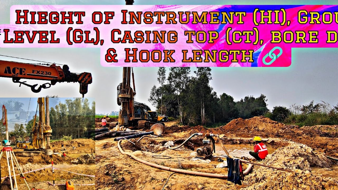 एक ही वीडियो में pile foundation की सम्पूर्ण जानकारी!  (HI, GL, CT, Bore Depth & Hook Length )