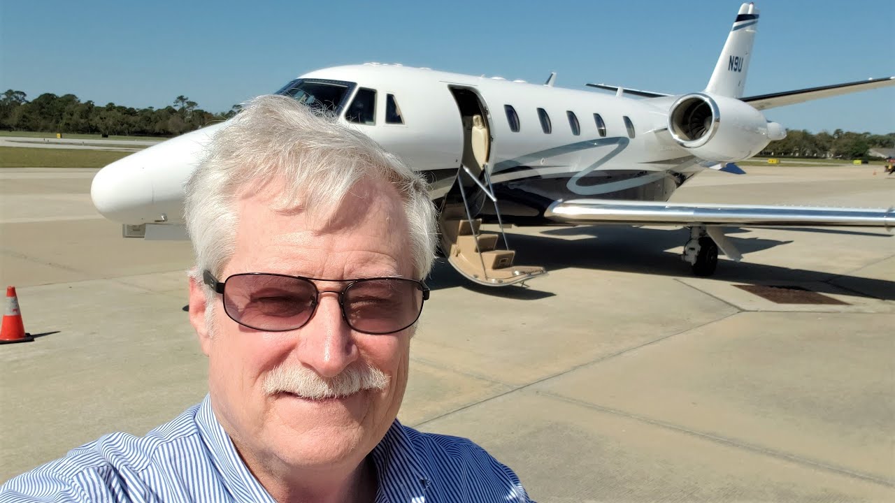 RAINY TAKEOFF Cessna Citation XL Flight to St Simons Island and Naples