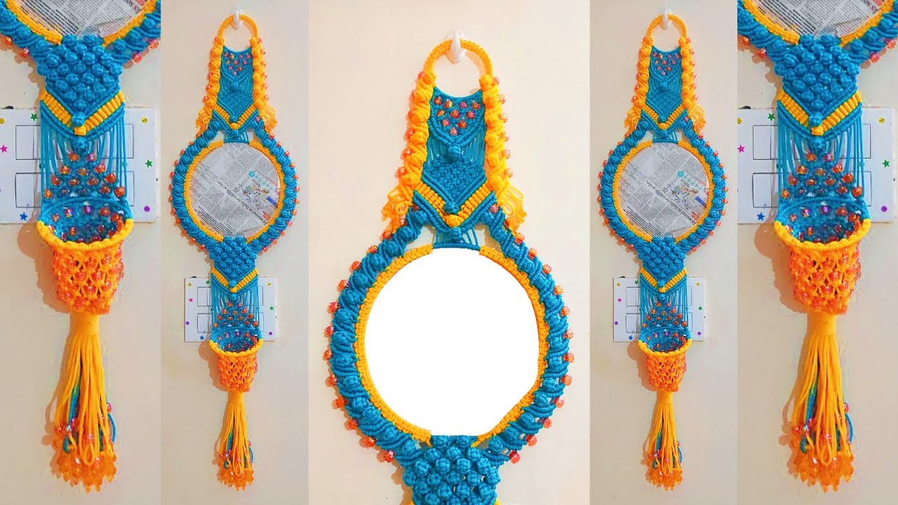Macrame mirror | Wall Hanging Mirror | मेक्रम का कांच | New Design | DIY | Tutorial