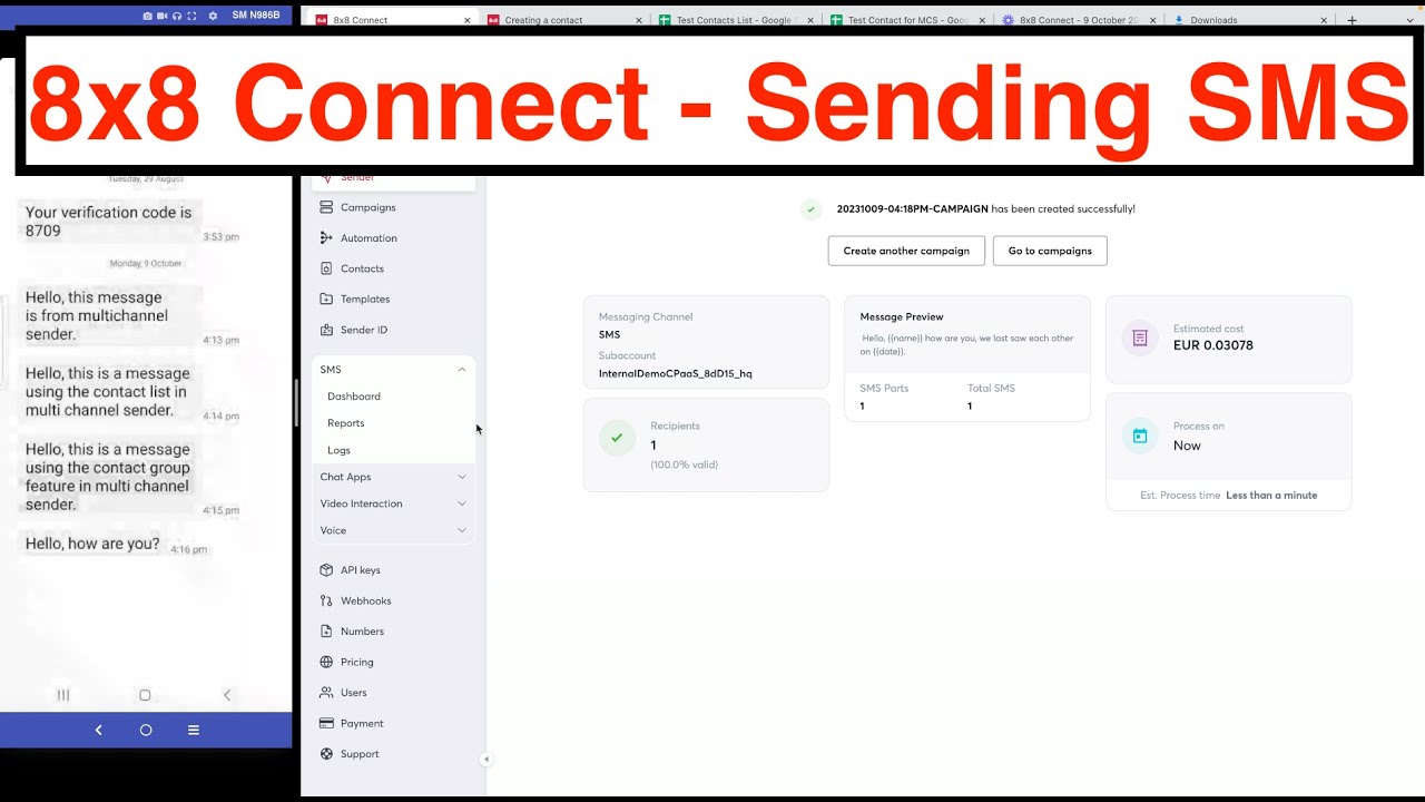 8x8 Connect - Multichannel Sender for SMS