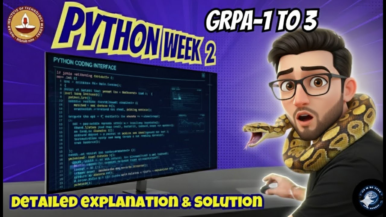 Python Week 2 GRPA 1 - 3 Full Solutions | IIT Madras BS Degree | Score 100 Marks Easily