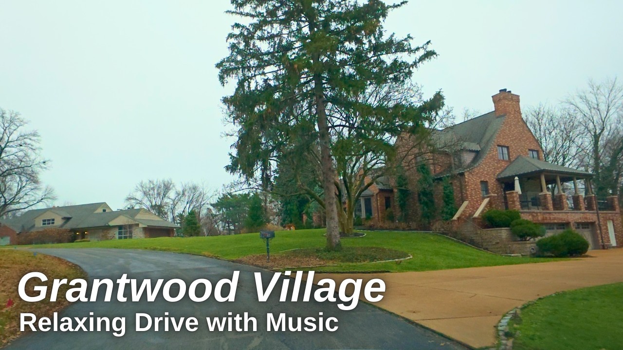 Peaceful Drive In Grantwood Village with Music for Relaxation | CHARMING Suburb of Saint Louis, MO