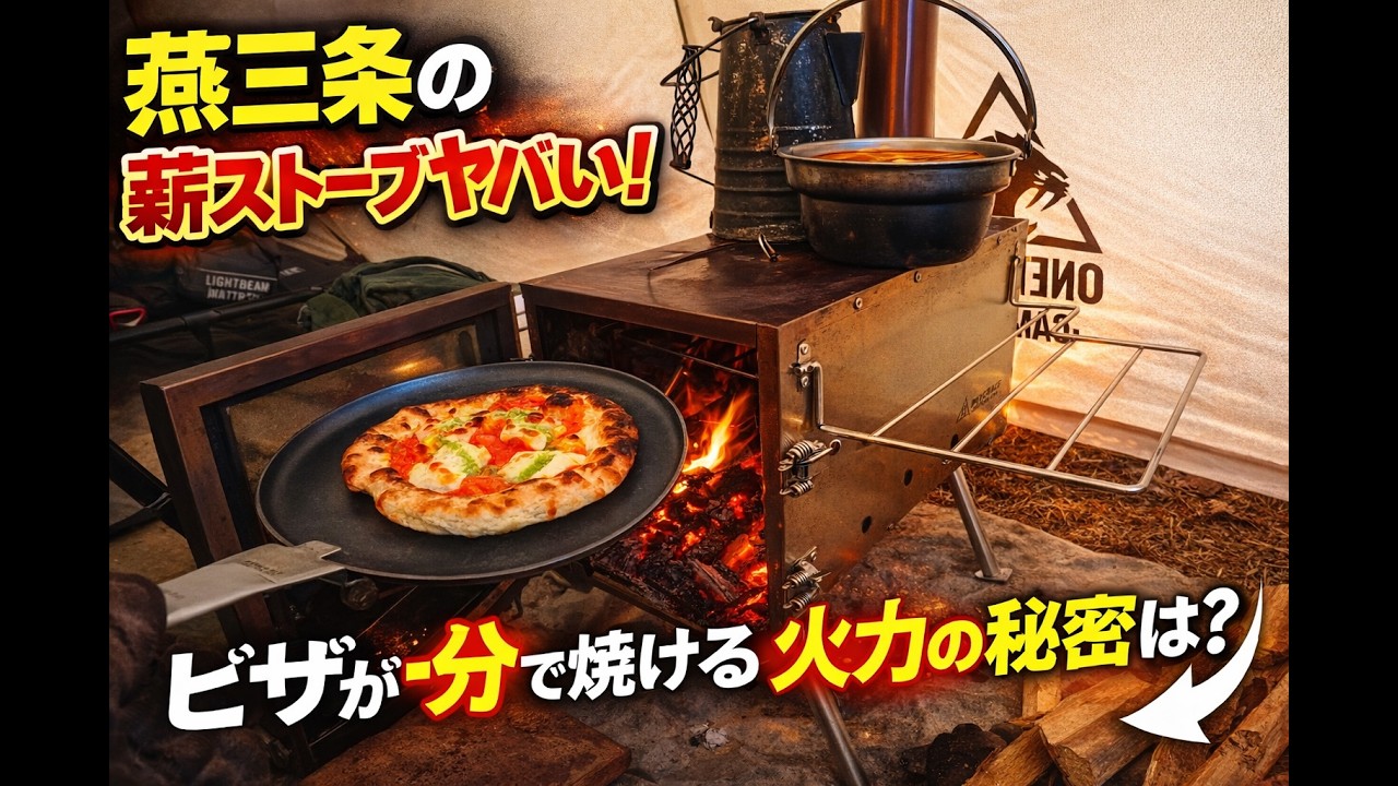 ピザが1分で焼ける🔥薪ストーブとOneTigris新作大型テントは『安全地帯』でした！