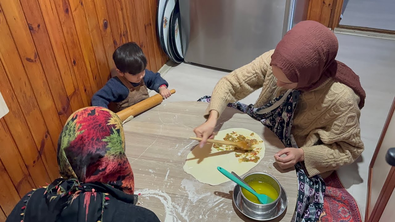 SOĞUKTA YAŞAM...İKİZİM GELDİ..PATLICANLI GÖZLEME